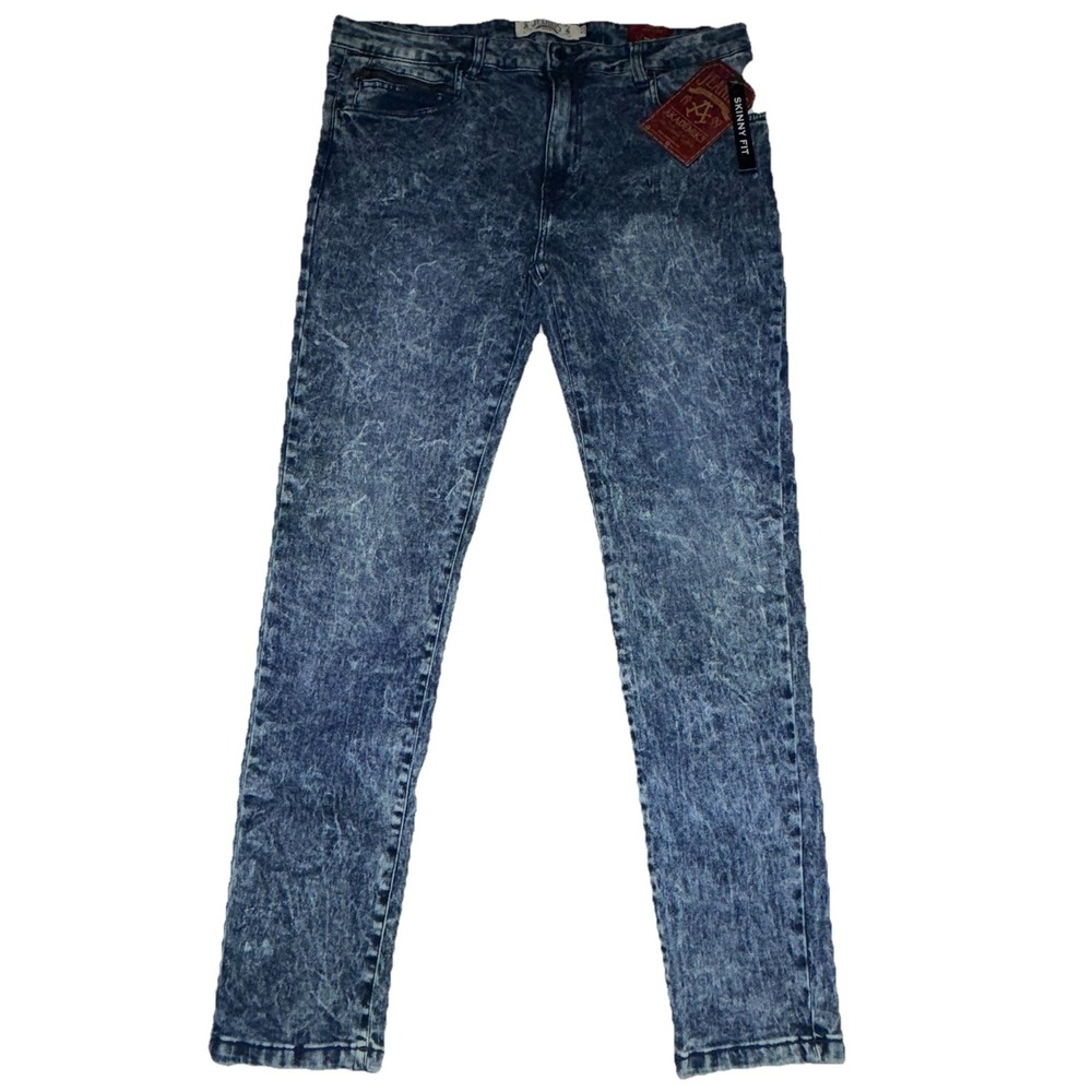 Akademiks Jeanius Men's Slim Y2K  Jeans 36X32 Acid Wash Distressed Vintage Urban